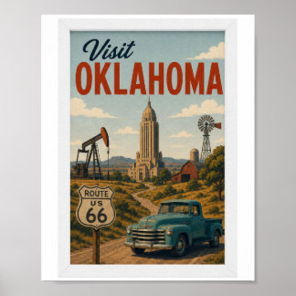 Besuchen Sie Oklahoma Travel Vintage Poster