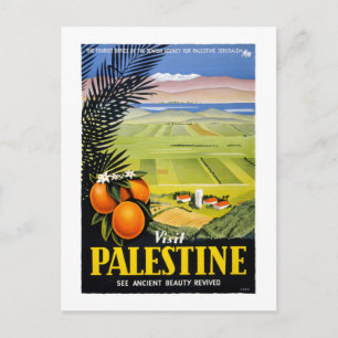 Besuchen Sie Palästina Vintage-Reiseplakat Restaur Postkarte