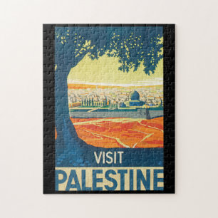 Besuchen Sie Palästina Vintage-Reiseposter Puzzle