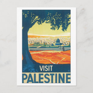 Besuchen Sie Palestine Vintage Reiseplakat Postkarte