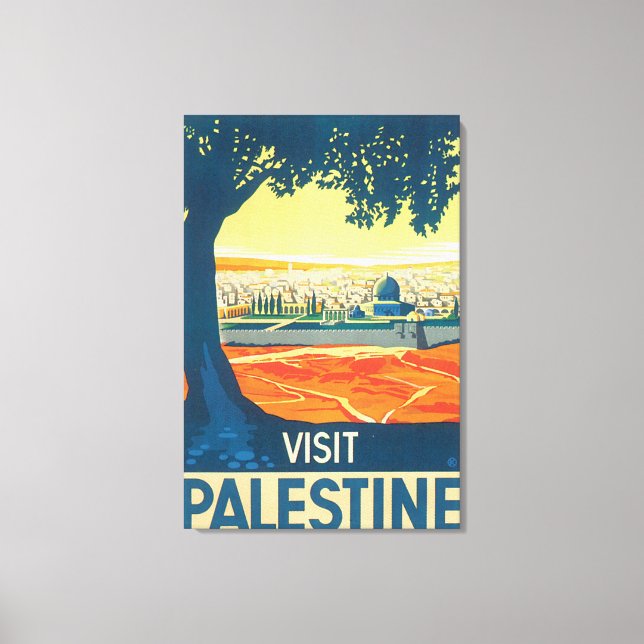 Besuchen Sie Palestine Vintage Travel Poster Leinwanddruck (Vorderseite)