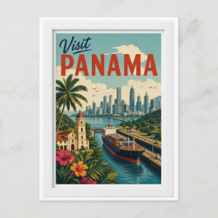 Besuchen Sie Panama Travel Vintage Postkarte