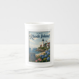 Besuchen Sie Rhode Island Reise Vintage Prozellantasse
