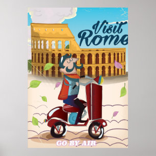 Besuchen Sie Rom Cartoon-Reiseposter Poster