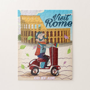 Besuchen Sie Rom Cartoon-Reiseposter Puzzle