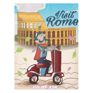 Besuchen Sie Rom Cartoon-Reiseposter Tischdecke