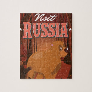 Besuchen Sie Russland Vintage-Reiseposter Cartoon Puzzle