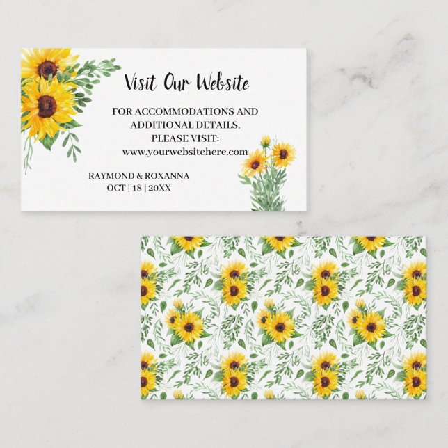 Besuchen Sie unsere Website Wedding Insert Card Platzkarte (Vorne/Hinten)