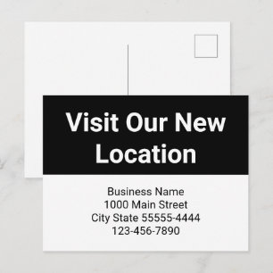 Besuchen Sie unseren neuen Standort Black Business Postkarte