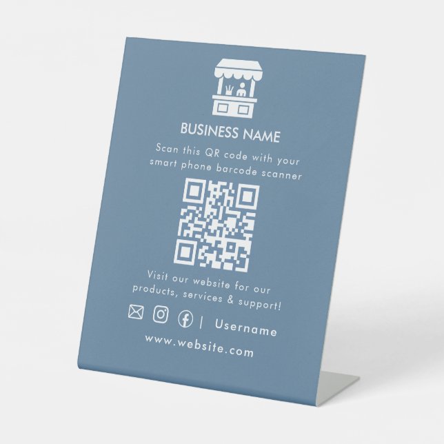 Besuchen Sie unseren Website-QR-Code-Schild  Sockelschild (Vorderseite)