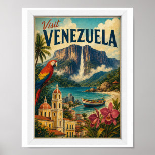 Besuchen Sie Venezuela Reise Vintage Poster