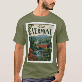Besuchen Sie Vermont Travel Vintage T-Shirt