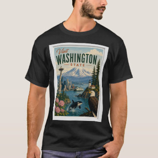 Besuchen Sie Washington State Travel Vintage T-Shirt