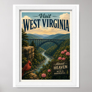 Besuchen Sie West Virginia Travel Vintage Poster