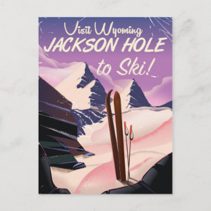 Besuchen Sie Wyoming! Jackson Hole zum Skitourenpl Postkarte