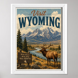 Besuchen Sie Wyoming Reise Vintage Poster