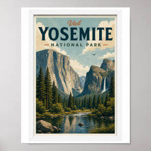 Besuchen Sie Yosemite National Park Reise Vintage Poster