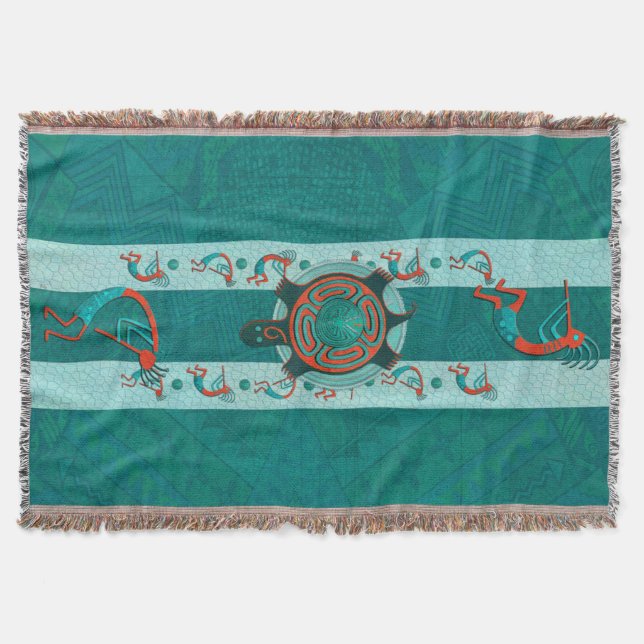 Besucher Anasazi Native Folk Art Decke (Vorderseite)