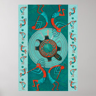 Besucher Anasazi Native Folk Art Poster