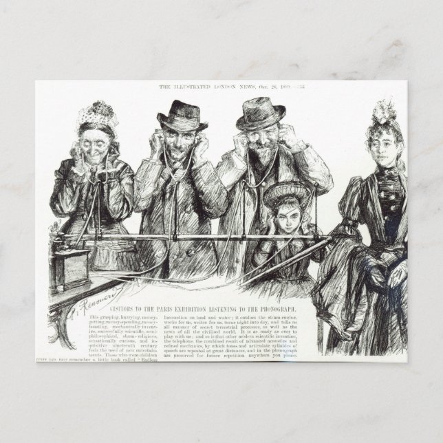 Besucher der Pariser Ausstellung Postkarte (Vorderseite)
