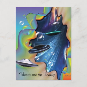 Besucher der Raumfahrt Postkarte