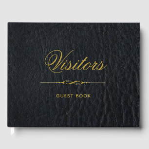 Besucher Imitats Black Leather Elegantes Gästebuch