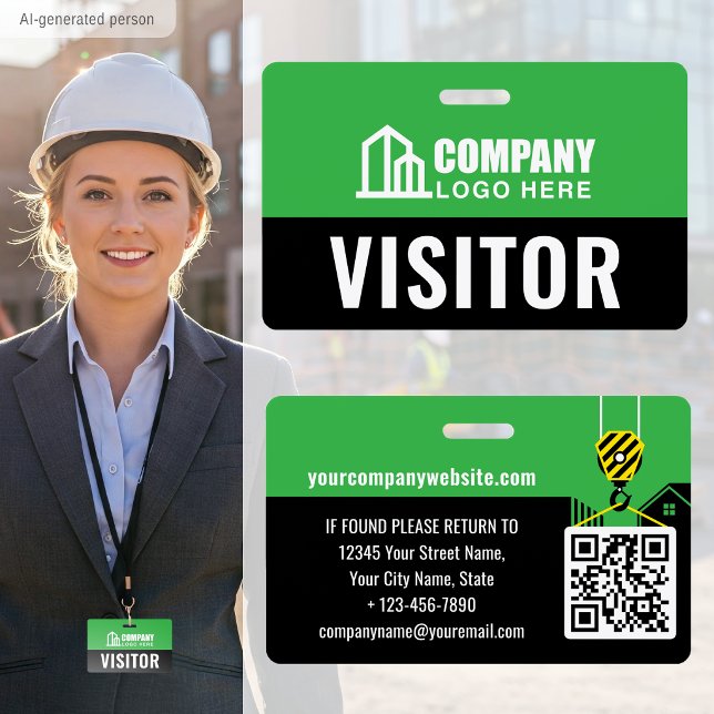 Besucher-Pass-ID-Logo Konstruktion Green Custom Ausweis (Von Creator hochgeladen)