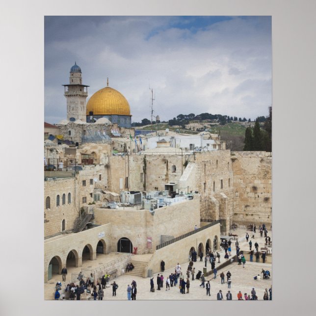 Besucher, Western Wall Plaza & Dome of the Rock Poster (Vorne)