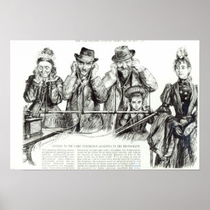 Besucher zur Paris-Ausstellung Poster