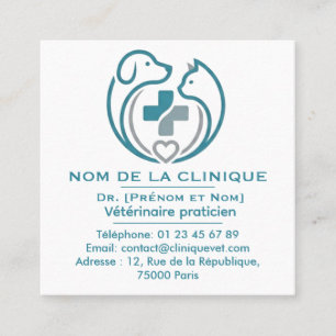 Besuchervisitenkarte für Veterinäre zum Anpassen Quadratische Visitenkarte