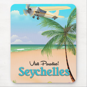 Besuchs-Paradies! Seychellen-Reiseplakat Mousepad