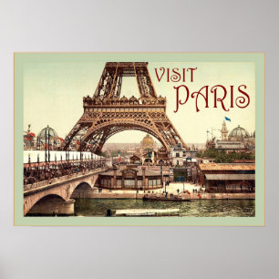 Besuchs-Paris ~ Vintages Reise-Plakat Poster