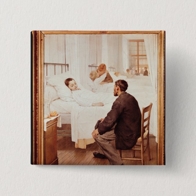 Besuchstag am Krankenhaus, 1889 Button (Vorderseite)