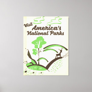 Besucht Amerikas Nationalparks Vintage Poster Leinwanddruck