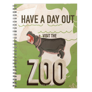 Besucht das alte Reiseposter des Zoos Notizblock