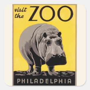 Besucht den Zoo Quadratischer Aufkleber
