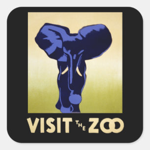 Besucht den Zoo Quadratischer Aufkleber
