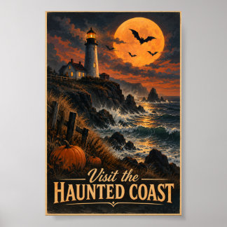 Besucht die verfluchte Küste Halloween 4x6 Poster