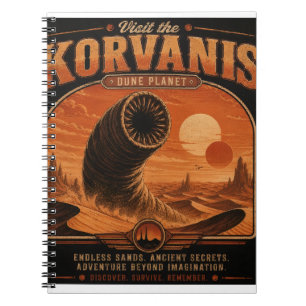 Besucht Korvanis – Vintage-Reiseplakat für einen W Notizblock