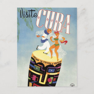 Besucht Kuba Tiki Fiesta Siesta Vintage Urlaub Ins Postkarte