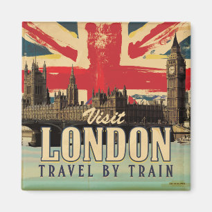 Besucht London Vintage Poster Magnet
