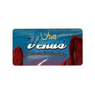 Besucht Venus Vintage Poster Adressaufkleber