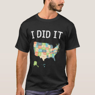 Besuchte alle 50 Staaten US-Karte für Reisen T-Shirt