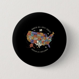 Besuchte alle 50 Staaten USA Alle 50 Staaten Karte Button