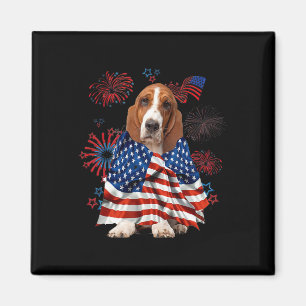 Bet Hound Dog Amerikanische Usa-Flagge 4. Juli Hun Magnet