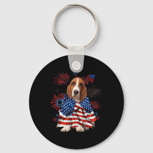 Bet Hound Dog Amerikanische Usa-Flagge 4. Juli Hun Schlüsselanhänger