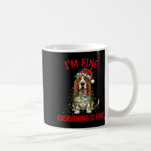Bet Hound Dog Weihnachten Mir geht's gut Alles ist Kaffeetasse