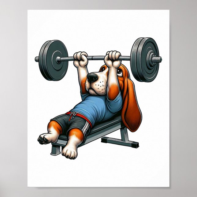 Bet Hound Gewichtheben Fitnessstudio Training Body Poster (Vorne)
