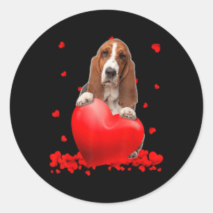 Bet Hound Hund Herz Valentinstag Couple Men Wome Runder Aufkleber