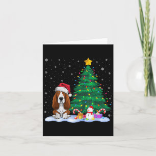 Bet Hound Hund Xmas Tree Lights Reindeer Hat Chris Karte